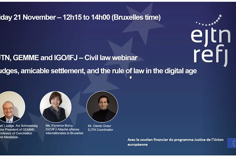 EJTN, GEMME and IGO/IFJ-Civil Law webinar
