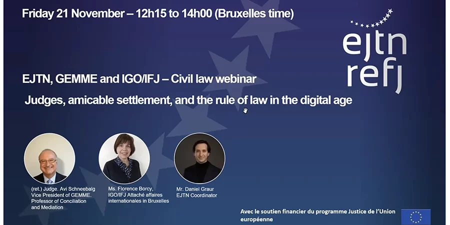 EJTN, GEMME and IGO/IFJ-Civil Law webinar