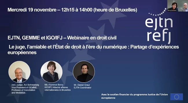 EJTN, GEMME et IGO/IFJ-Webinaire en droit civil