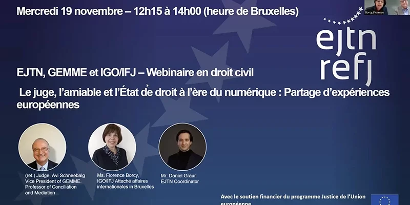 EJTN, GEMME et IGO/IFJ-Webinaire en droit civil